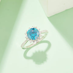 Lotus Halo 1.5Carat Round Moissanite Ring