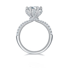 Flower Six Prongs 1.5 Carat Moissanite Ring