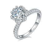 Flower Six Prongs 1.5 Carat Moissanite Ring