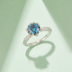 Flower Six Prongs 1.5 Carat Moissanite Ring