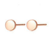 Plated Rose Gold Smooth Round Silver Studs Earrings for Women