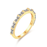 Rectangle Zircon Sterling Silver Thin Ring