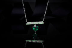 Emerald Colour Balance Love Enamel Necklace