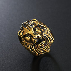 Lion Head Titanium Steel Ring for Men