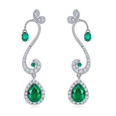 Pear Drop Green Topaz Musical Notes Drop Earrings
