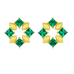 Enamel Kaleidoscope Square Studs