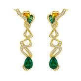 Golden Silk Ribbon Enamel Drop Earrings