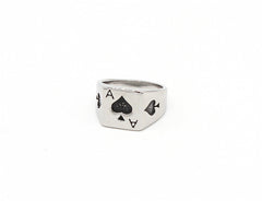 Men's Titanium Steel Spades Playing Card Ring - Wholesale Fashion Jewelry from International Trade