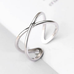 X-shape Silver Ring