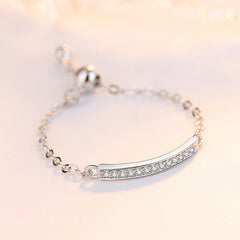 Zircon Silver Chain Ring