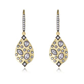 Vintage Plated 14K Gold with Zircon Silver Drop Earrings for Women