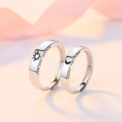 Sun Day and Moon Night Silver Couple Ring