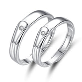 Zircon Silver Couple Ring