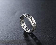 Wholesale Retro Titanium Steel Ring with Six Character True Words