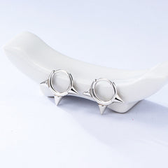 Punk Style Spiked Tapered Silver Studs Earrings for Women