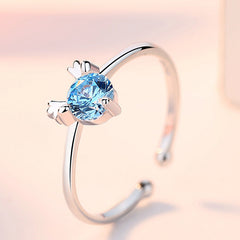 Colourful Zircon Elk Silver Ring for Women