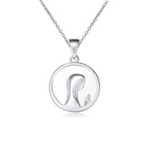 Natural Mother of Pearl Virgin Mary Figure Pendant Silver Necklace for Women