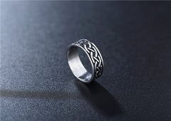 Retro European & American Pattern Men's Titanium Steel Ring