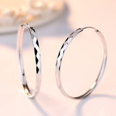 Exaggerated Silver Hoop Earrings for Women