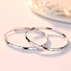 Exaggerated Silver Hoop Earrings for Women