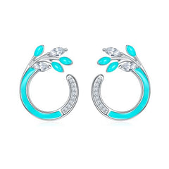 Wheat Enamel Silver Earrings for Women