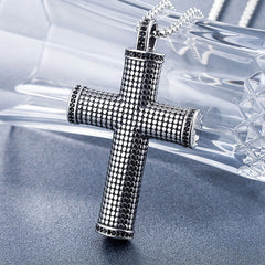 Mosaic Cross Zircon Titanium Steel Necklace for Men