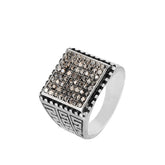 Foreign Trade Jewelry Wholesale Personality Retro Black Zircon Great Wall Men's Titanium Ring
