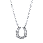 U-shaped Zircon Horseshoe Pendant Silver Necklacefor Women