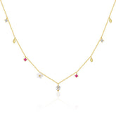 White Pear Blossom Colourful Zircon Sterling Silver Necklace