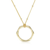 Geometric Hexagon Pendant Sterling Silver Necklace for Women