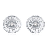 Devil's Eye with Zircon Silver Studs Earrings for Women