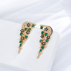 Enamel Gold Colour Fantasy Wings Earrings