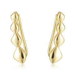 Pea Pod Silver Hook Earrings