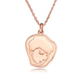 Retro Hepburn Head Pendant Sterling Silver Collarbone Necklace for Women