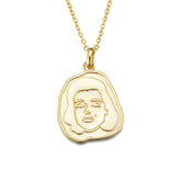 Classic Monroe Head Pendant Sterling Silver Collarbone Necklace for Women