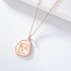 Classic Monroe Head Pendant Sterling Silver Collarbone Necklace for Women