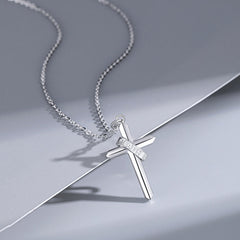 Cross Pendant Silver Necklace for Women