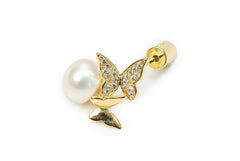 Butterfly Golden Drop Earrings for Women