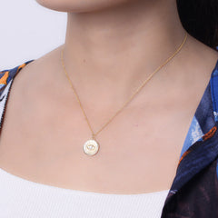 Devil's Eye Zircon Circle Pendant Sterling Silver Necklace for Women