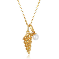 Conch Natural Freshwater Pearl Sterling Silver Necklace