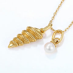 Conch Natural Freshwater Pearl Sterling Silver Necklace