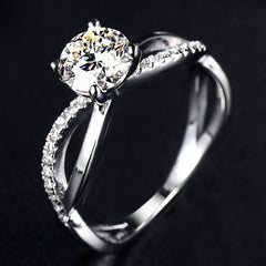 Interwoven Modern Split Shank 1.0 Carat Moissanite Engagement Ring