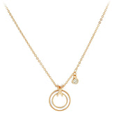 Mother of Pearl Hollow Circle Silver Necklace for Women