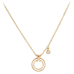 Mother of Pearl Hollow Circle Silver Necklace for Women