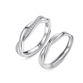 Interwoven Love Silver Couple Ring for Women