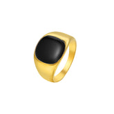 Wholesale of Fashion European and American Foreign Trade Jewelry, Simple Black Drop Oil Drop Glue, Men's Titanium Steel Ring