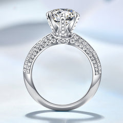 Adjustable Opening Cathedral Six Prongs 1.0 Carat Moissanite Engagement Ring