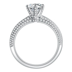 Adjustable Opening Cathedral Six Prongs 1.0 Carat Moissanite Engagement Ring