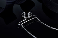 Metal Circle Black Enamel Necklace