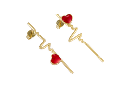 Heartbeat Enamel Drop Earrings